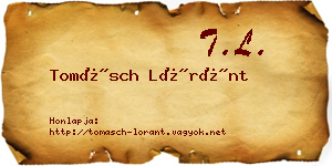 Tomásch Lóránt névjegykártya