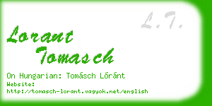 lorant tomasch business card