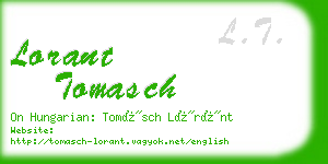 lorant tomasch business card